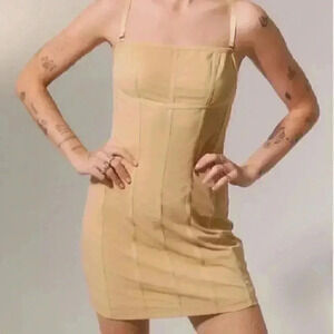 Urban Outfitters Corset‎ Beige Mini Dress Junior’s Sz M NWT